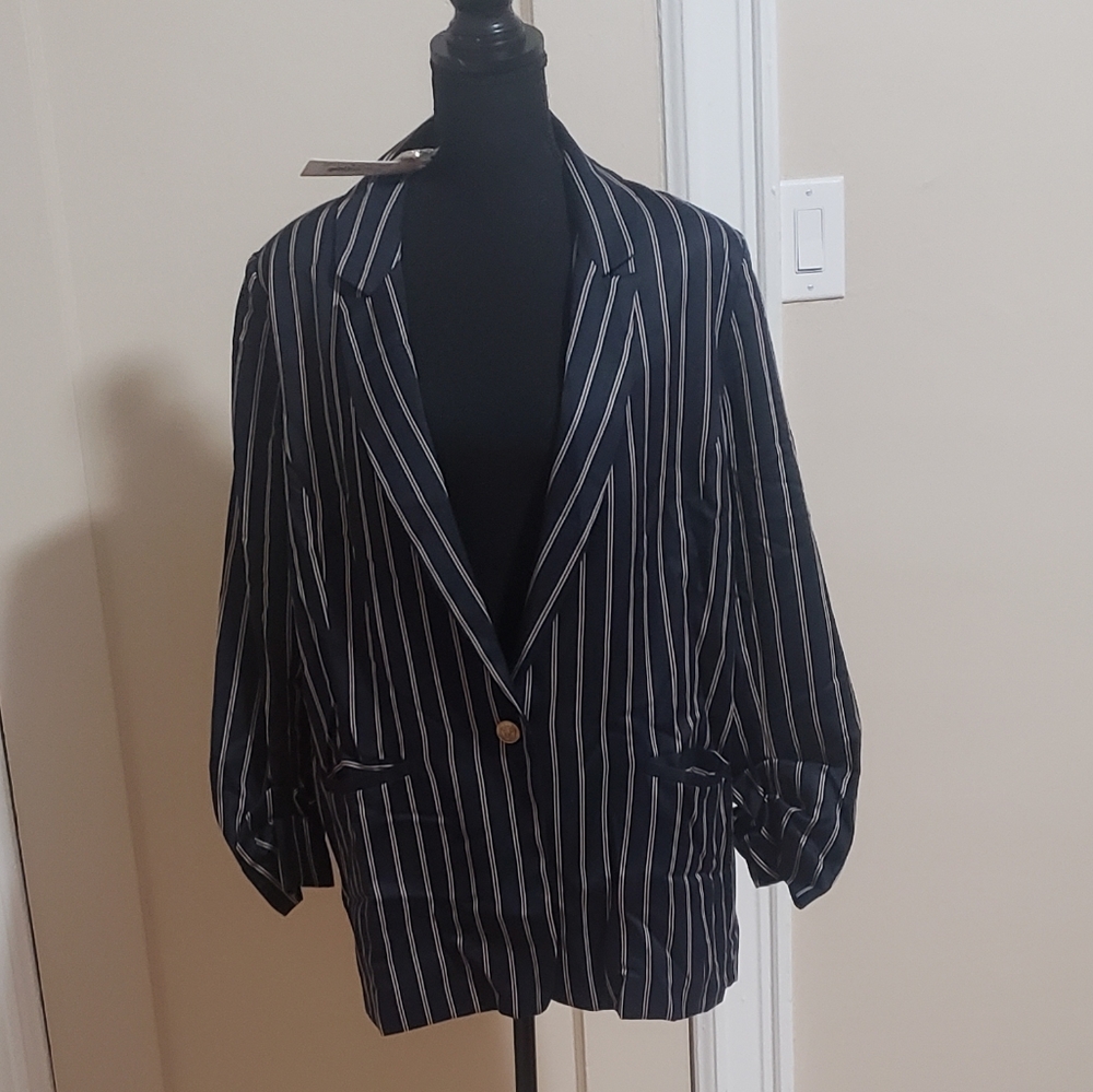 NWT ELVI Blue Women's Blazer Size 12